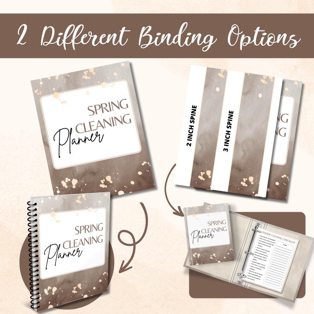 Spring Cleaning Planner Printable Bundle | Cleaning Checklist & Monthly ...