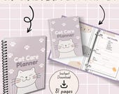 Cat Care Planner | Pet Planner Printable | Cat Health Tracker | Vet Records Binder | Cat Sitter Planner | Instant Download
