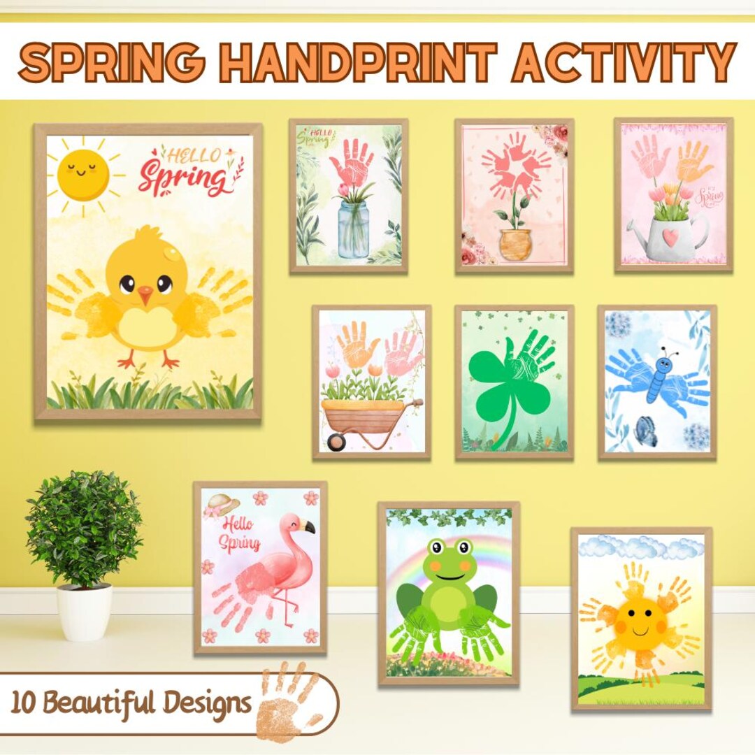 Spring Handprint Craft Printable | Kids Handprint Art | Preschool Craft ...