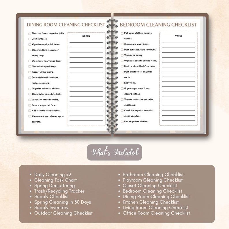 Spring Cleaning Planner Printable Bundle | Cleaning Checklist & Monthly ...