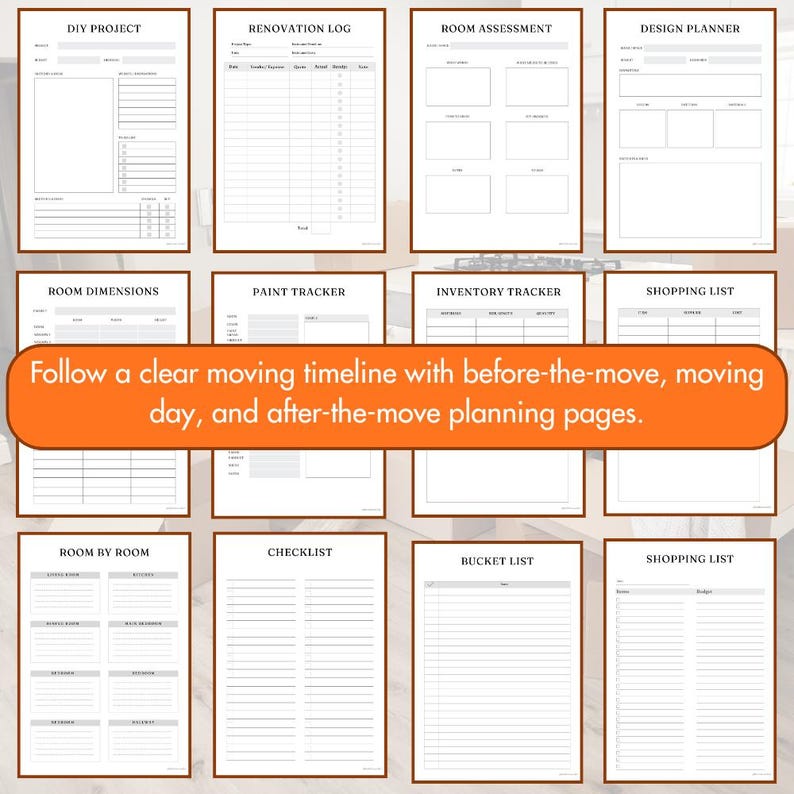 Relocation Planner | Moving Planner Printable | Editable Canva Template ...