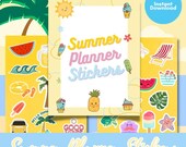 Summer Planner Stickers Printable | Summer Digital Stickers | Planner Sticker Book | Summer Scrapbook Stickers | Instant Download