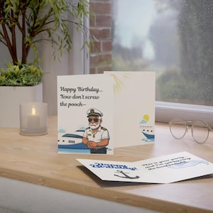 Funny Captain Lee Birthday Card – Below Deck Inspired – “Don’t Screw the Pooch” Bravo TV Sarcastic Humor Greeting Card