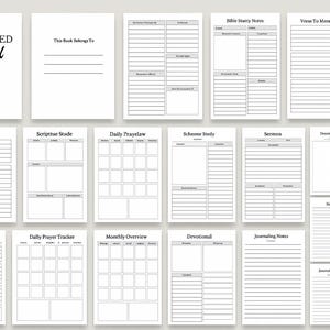 Faith-Based Bible Study & Prayer Journal – Printable and Digital Bundle | Scripture Study Guide, Devotional Notebook, Christian Gift