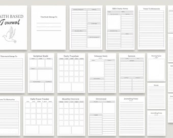 Faith-Based Bible Study Journal: Printable Christian Devotional (Digital Download)