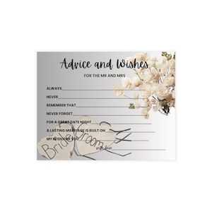 Hochzeit-Ratschläge & Speicherkarten - 13x18 Andenken für Brautpartys, Brautpaar, einzigartiges Heiratsgeschenk - 10/30/50 Pack - Kostenloser Versand