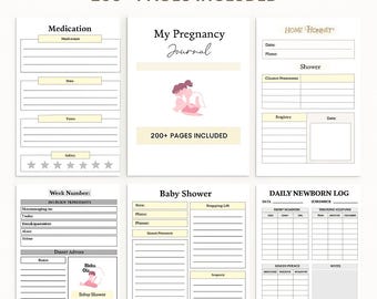 New Mom Planner Bundle: Pregnancy Journal, Baby Memory Book (Printable & Editable Digital Download)