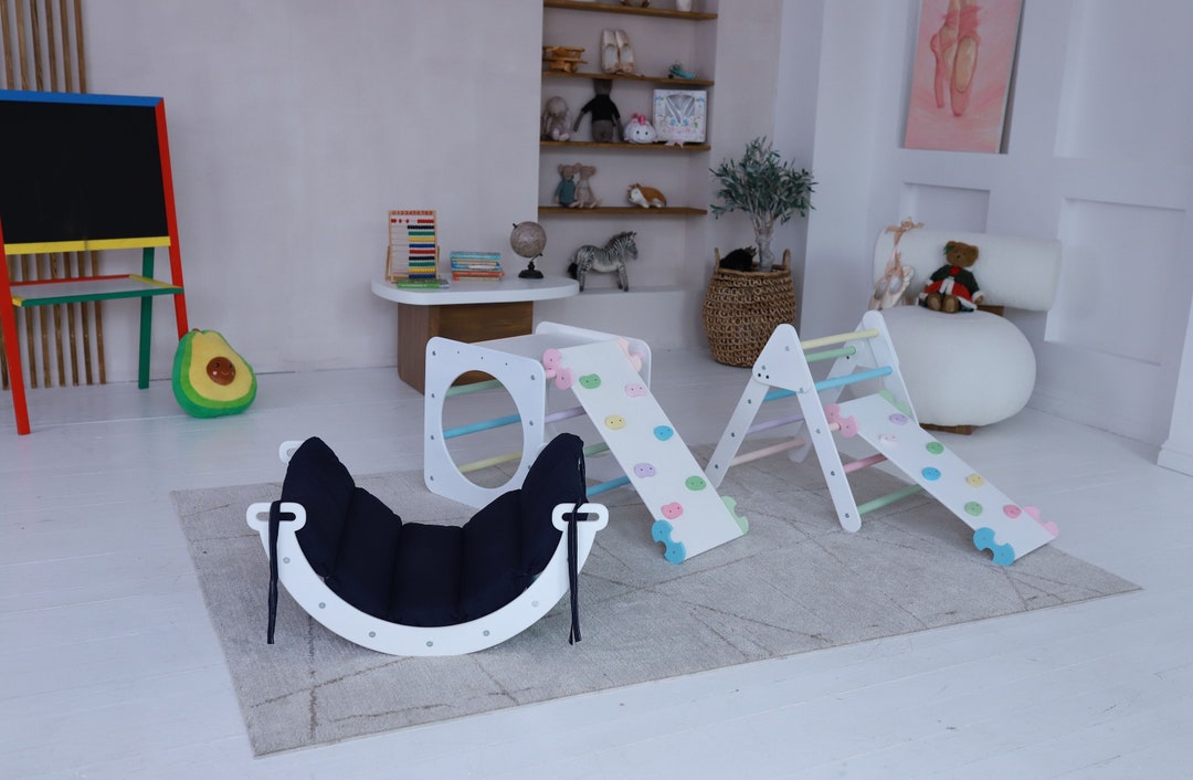 Eyfs Baby Ramp Montessori Ramp, Climb Frame, Wooden Baby Gym, Cushion Arch, Climber ...