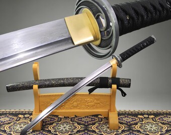 Hand Forged Wakizashi Damascus Steel Sword Medium Japanese Katana Gift For Him