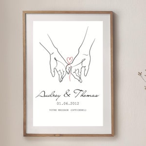 Póster personalizado de manos de pareja