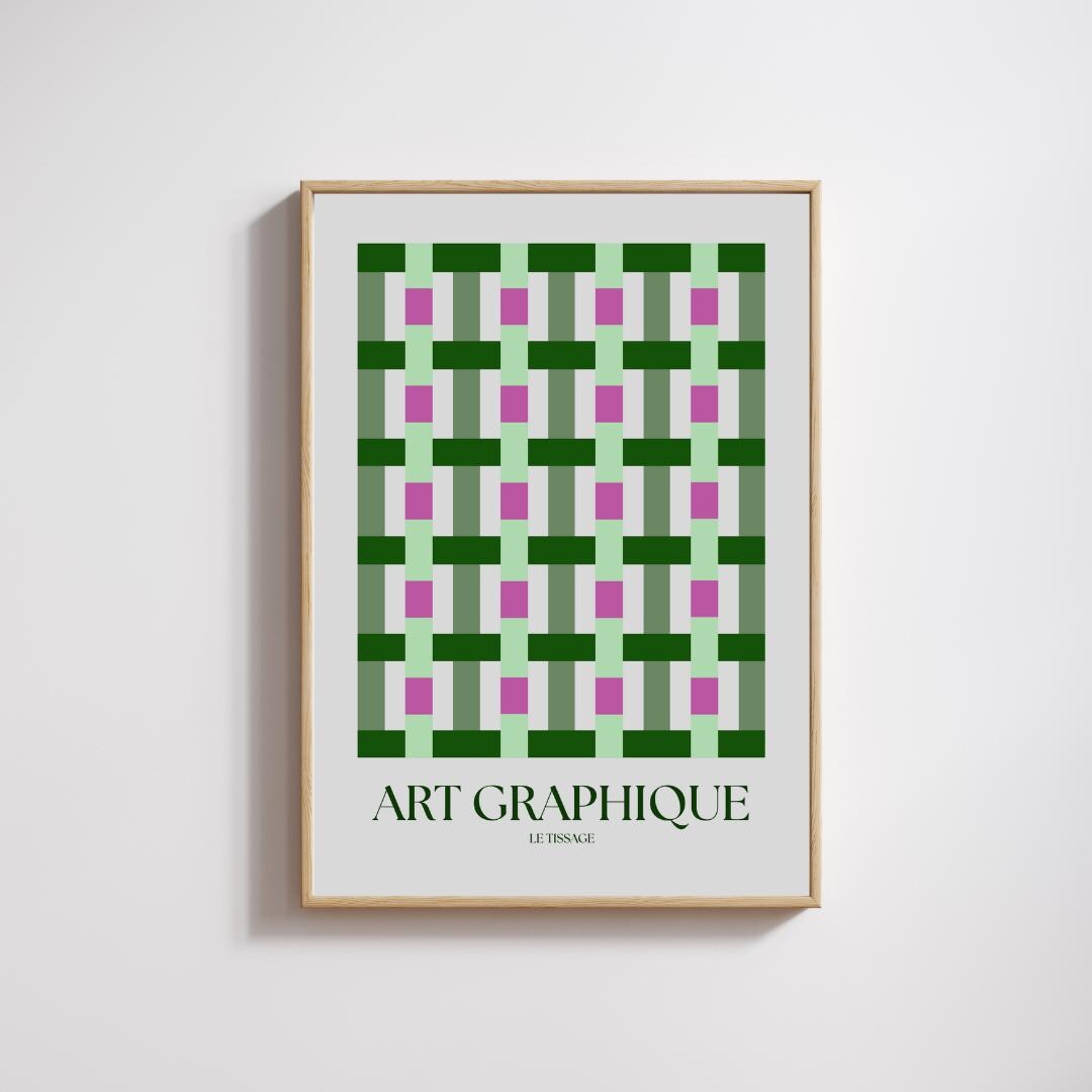 Graphic poster with weaving pattern