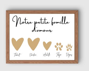 Póster personalizado de corazón familiar