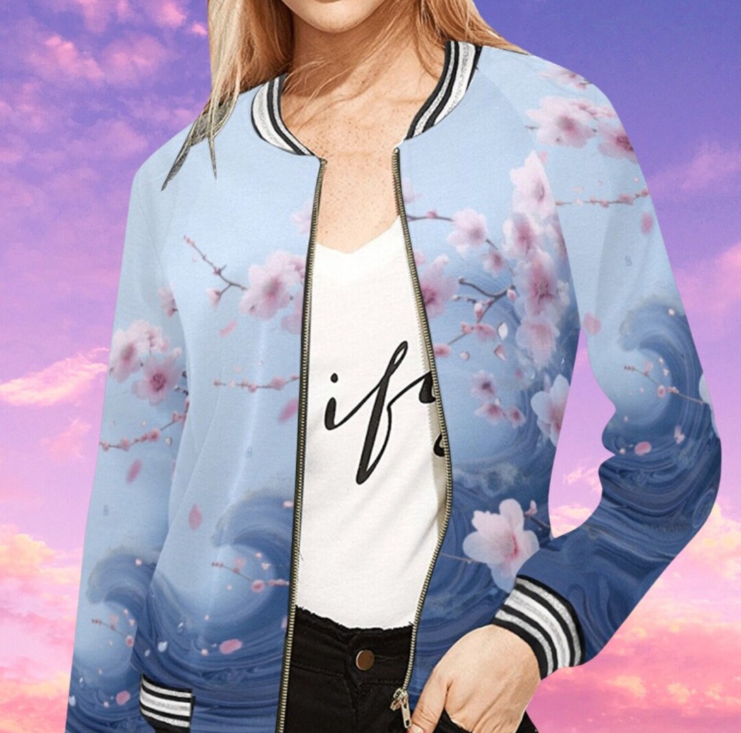 HOUSE OF BILLIAM UK Floral Reversible Varsity Bomber Jacket Windbreaker main image 1