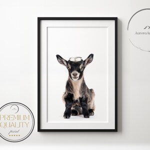 Baby Goat Wall Art Print - Farm Animal - Nursery/ Kids Room Poster  - Printable Digital Download - Kid