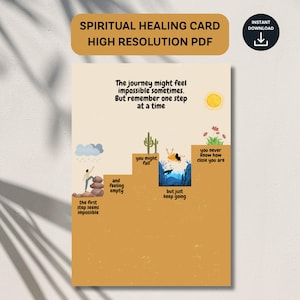 Une étape à la fois imprimable - carte de citation spirituelle - rappel Don't Give Up - cadeau de motivation téléchargement immédiat