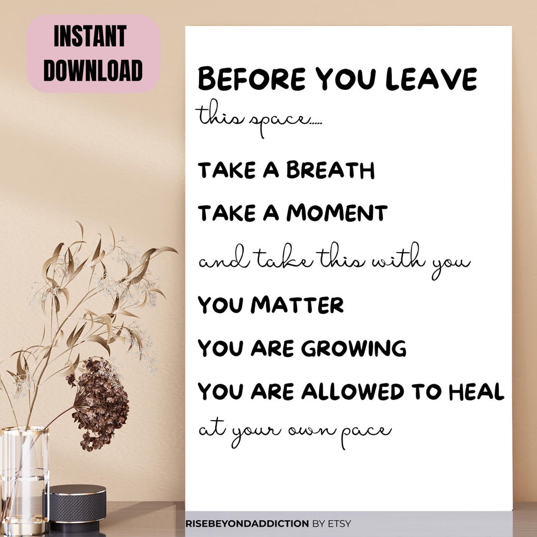 Therapy Office Decor Printable, Inspirational Digital Wall Art for ...