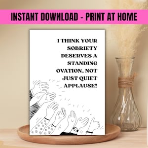 Carte-cadeau d'encouragement à la sobriété - Soutien des AA pour le rétablissement de la toxicomanie, un jour à la fois inspirant, téléchargement immédiat au format PDF, cadeau de rétablissement NA