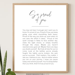 Fier de vous Afdrukbare, inspirerende gefeliciteerd-poster, gewoon omdat aanmoediging cadeau voor dierbaren, perfect felicitatiecadeau
