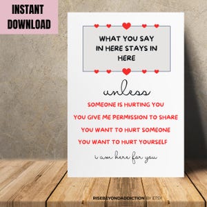 Confidentiality Poster Sign Counseling Office Decor Social Worker School Psychologist Signs Counselor, Therapy Gifts, Therapist Printable
