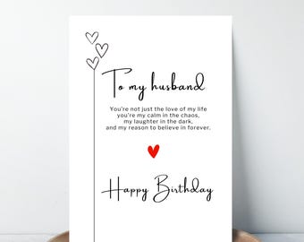 Geburtstagskarte für Ehemann, Soulmate Geschenk von Ehefrau (PDF)