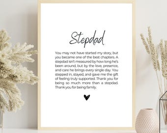 Stepdad Poem Printable, Father's Day Gift, Bonus Dad Wall Art (Digital Download)