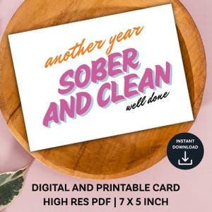 Feliz aniversário de sobriedade, cartão de sobriedade, cartão de recuperação, presente para um marco de sobriedade, presente de recuperação para ela, aniversário de sobriedade