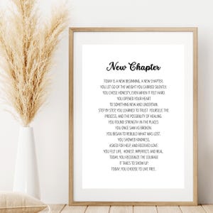 New Chapter Printable Art, New Beginnning Art, Instant Download Inspirational Quote for New Life Transition