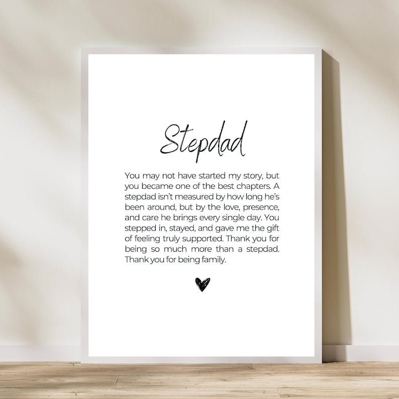 Stepdad Poem Printable, Father's Day Gift, Bonus Dad Wall Art (digital ...