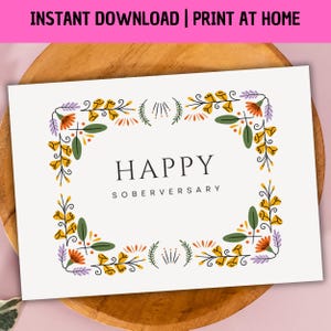 Happy Soberversary Printable, addiction recovery gift for women, Instant Download printable