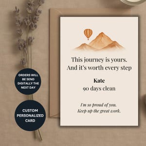 Cartão de recuperação, presente personalizado de sobriedade para aniversário de sobriedade – Cartão de sobriedade personalizado para celebrar marcos de recuperação