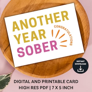Feliz aniversário de sobriedade, cartão de sobriedade, cartão de recuperação, presente para um marco de sobriedade, presente de recuperação para ela, aniversário de sobriedade