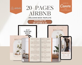 Airbnb Welcome Book Template for Vacation Rental Welcome Book Canva Editable Airbnb Guest Book Digital for House manual Printable Guide