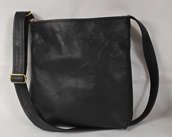 Black Leather Purse Handmade