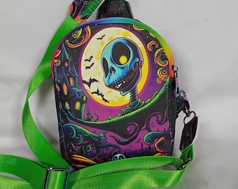 Neon Skeleton Sling Purse