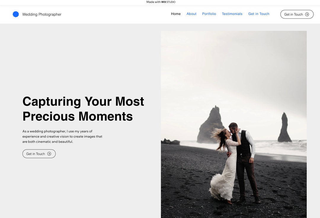 Wix Studio Template for Wedding Photographers - Wix Studio Website for ...