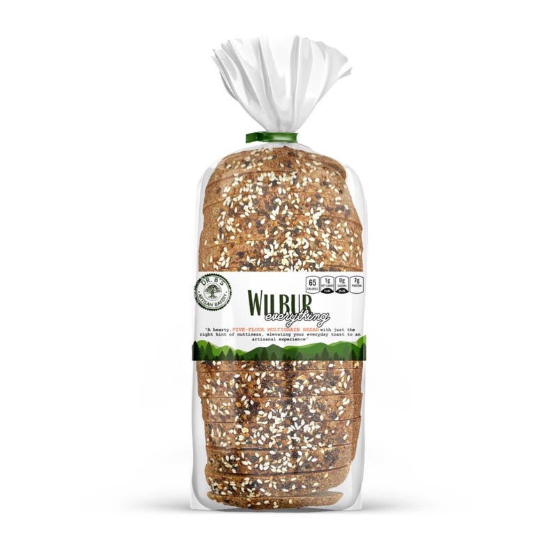 Keto Bread – Wilbur Five Flour Multigrain Low Carb Bread, 1g Net Carbs, 7g Protein per Slice, Sugar Free, Fresh Sliced Loaf Everything Seasoning