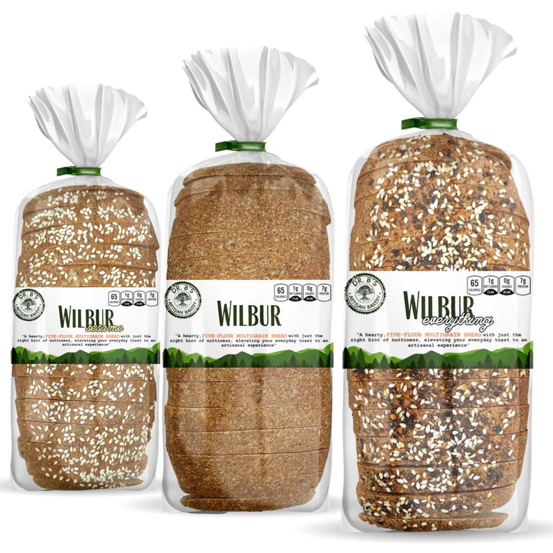 Keto Bread – Wilbur Five Flour Multigrain Low Carb Bread, 1g Net Carbs, 7g Protein per Slice, Sugar Free, Fresh Sliced Loaf Variety