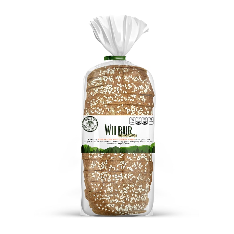 Keto Bread – Wilbur Five Flour Multigrain Low Carb Bread, 1g Net Carbs, 7g Protein per Slice, Sugar Free, Fresh Sliced Loaf Sesame