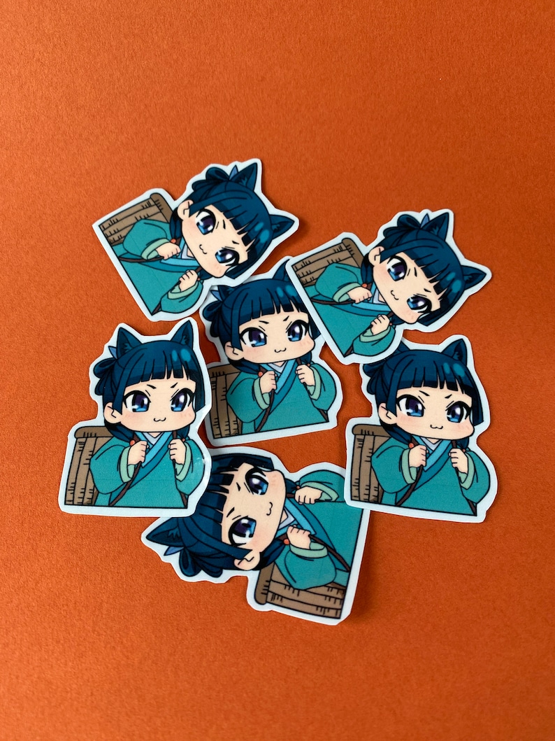 Maomao Cat Waterproof Holographic Sticker: Apothecary Dairy Anime image 6