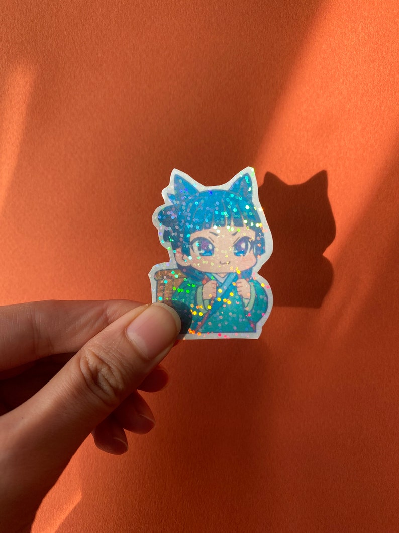 Maomao Cat Waterproof Holographic Sticker: Apothecary Dairy Anime image 7