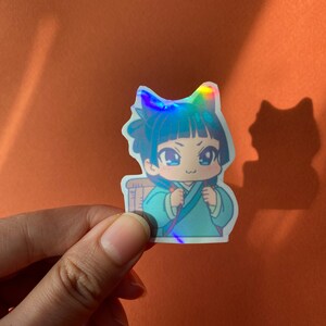 Maomao Cat Waterproof Holographic Sticker: Apothecary Dairy Anime image 2
