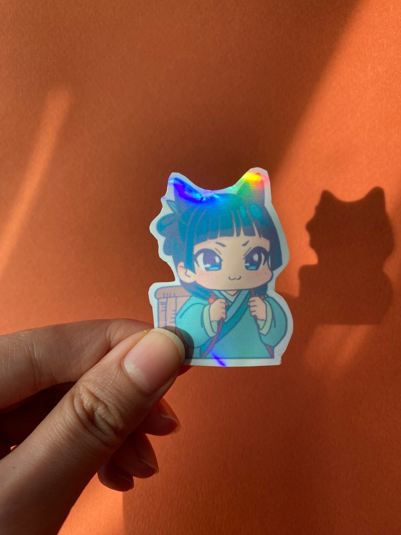 Maomao Cat Waterproof Holographic Sticker: Apothecary Dairy Anime image 2