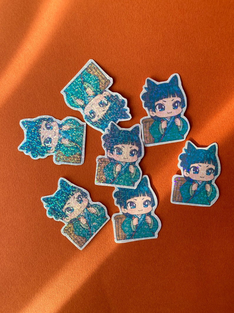 Maomao Cat Waterproof Holographic Sticker: Apothecary Dairy Anime image 4