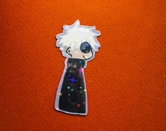 Gojo Satoru silly chibi from jujutsu kaisen | Waterproof transparent for Water bottles Phones Laptops