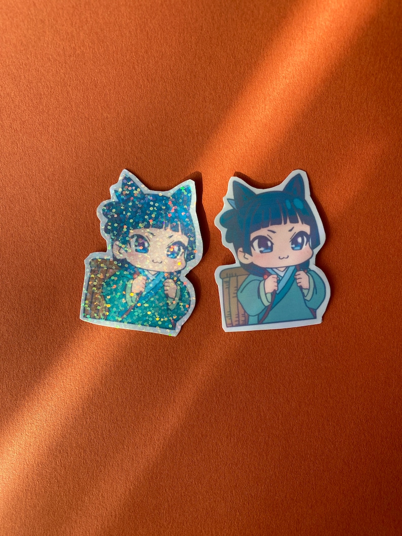 Maomao Cat Waterproof Holographic Sticker: Apothecary Dairy Anime image 3