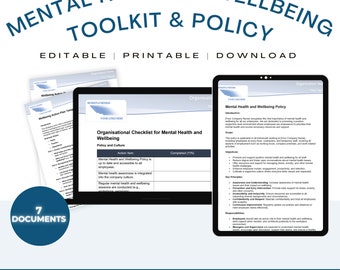 Comprehensive UK Business Mental Health & Wellbeing Toolkit: Policy, Stress Management, Training Guides for Workplace Compliance