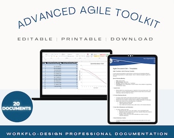 Agile Project Management Toolkit, Scrum & Kanban Templates (Digital Download)
