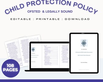 UK Child Protection & Safeguarding Policy | OFSTED Compliant (Digital Download)