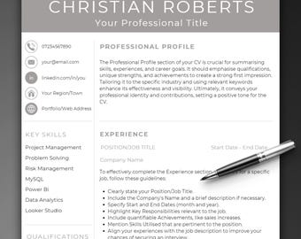 Customizable CV Resume Template | Modern Canva Design (Digital Download)