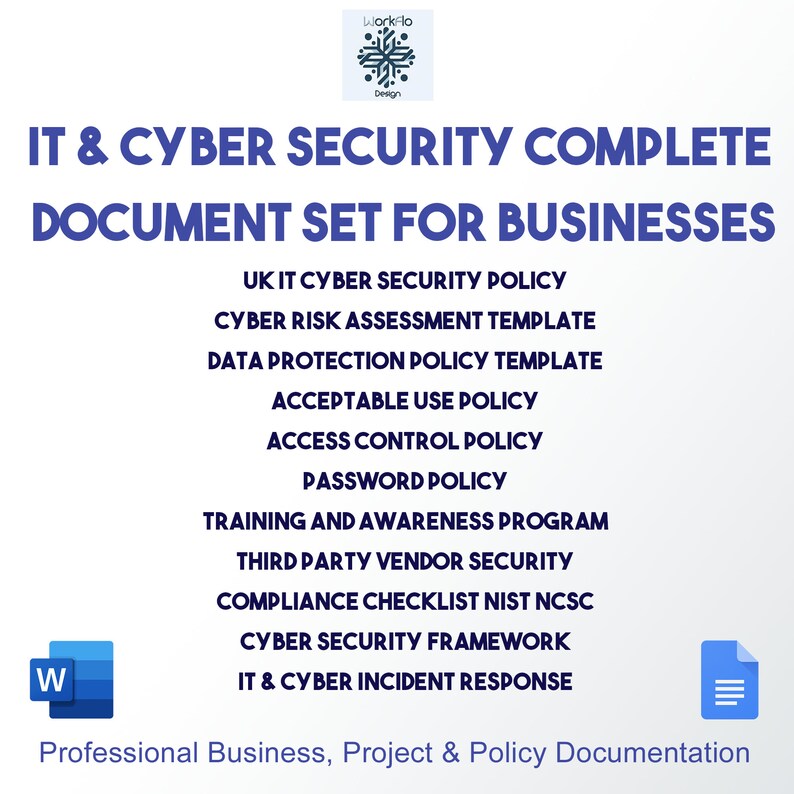 IT & Cyber Security Policy Comprehensive Document Templates Huge Set ...